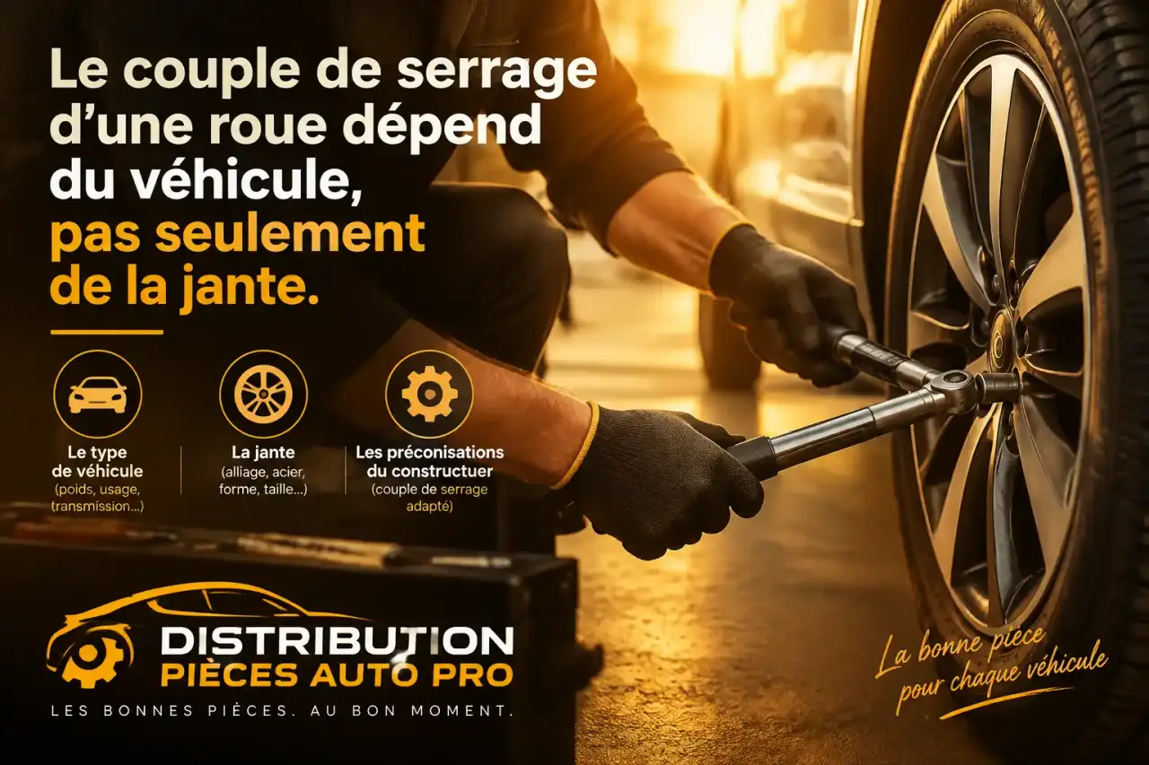 Le couple de serrage d’une roue dépend du véhicule, pas seulement de la jante