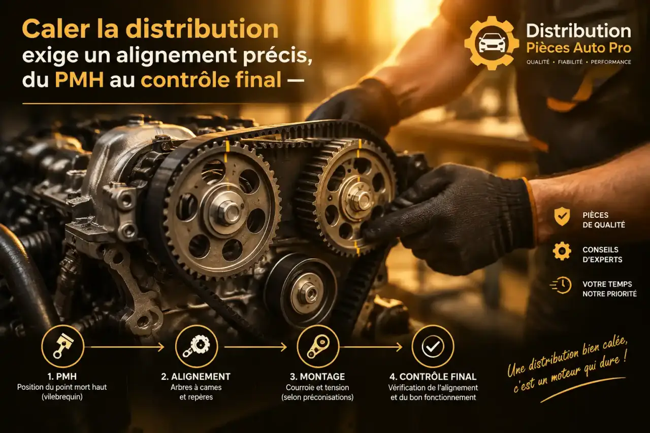 Caler la distribution exige un alignement précis, du PMH au contrôle final